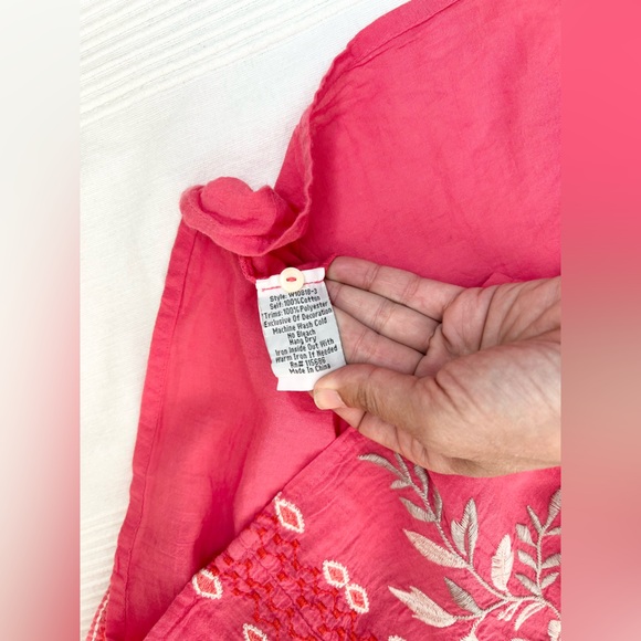 Johnny Was Workshop Boho Floral Embroidered Blouse - Picture 6 of 9